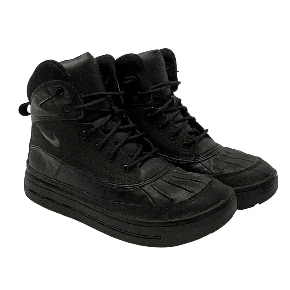 Nike ACG Woodside 2 High Triple Black Youth Outdoor Winter Hiking Boots 6.5Y